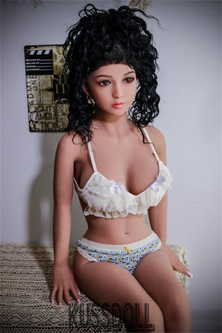 Sofort Lieferbar Nr.27 Kopf Große Brüste Cosdoll Sex Doll Jane | Langes Schwarzes Haar+Langes Goldenes Haar Schwarze Augen Sexpuppe TPE